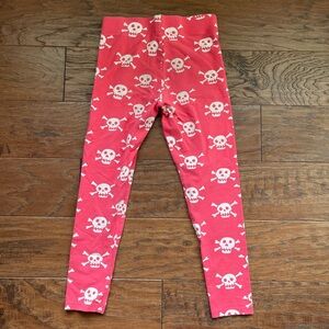 Boden Skull Print Pink Kids Leggings